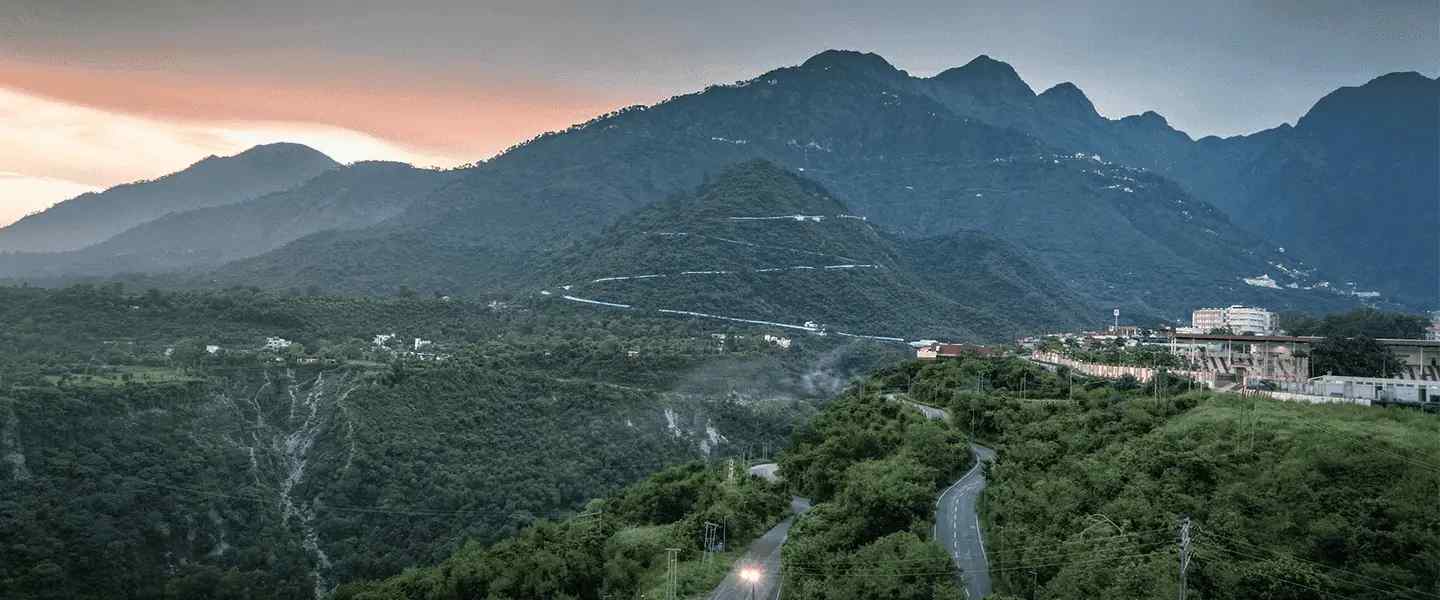 Mata Vaishno Devi Holy Shrine in snow-covered Trikuta Mountains